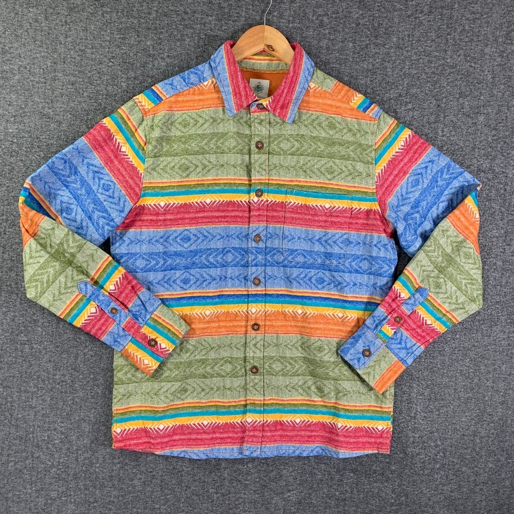 Territory Ahead Santa Fe Blanket Shirt Men Medium Flannel Southwestern Aztec